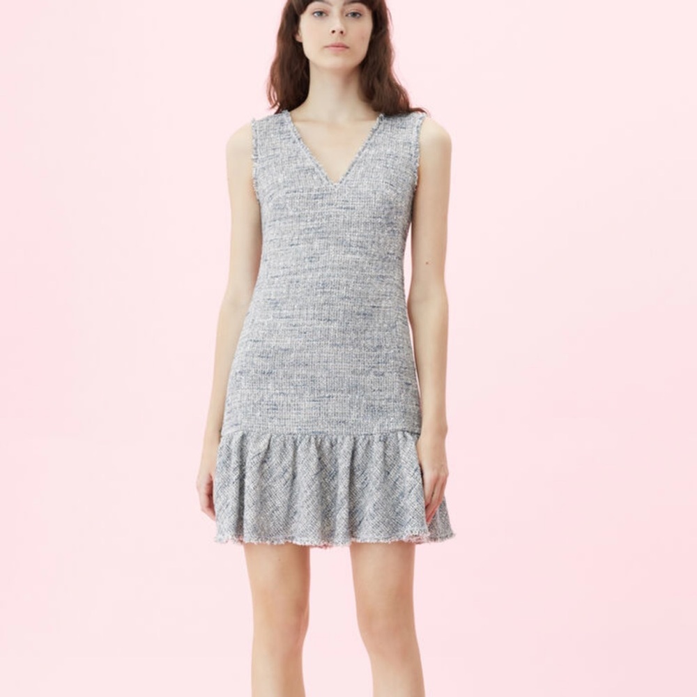 NWT REBECCA TAYLOR TWEED RUFFLE DRESS